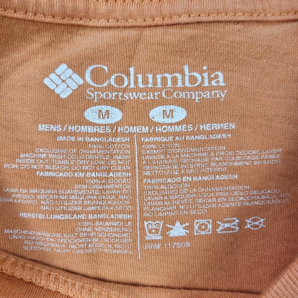 Columbia PFG Mens Orange Graphic T-Shirt‎ Performance Fishing Gear Medium